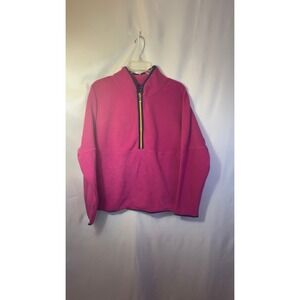 Nautica Pink Fleece Quarter Zip Pullover Sweatshirt Women's Size Medium